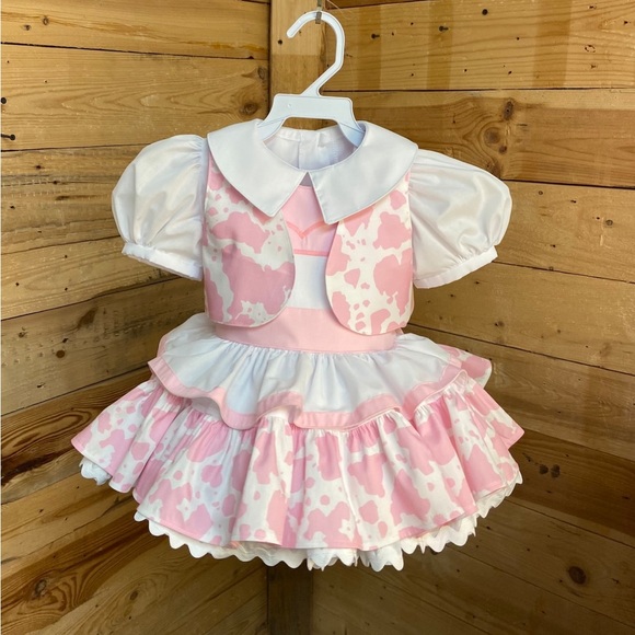 Pink White Cow Print Dress